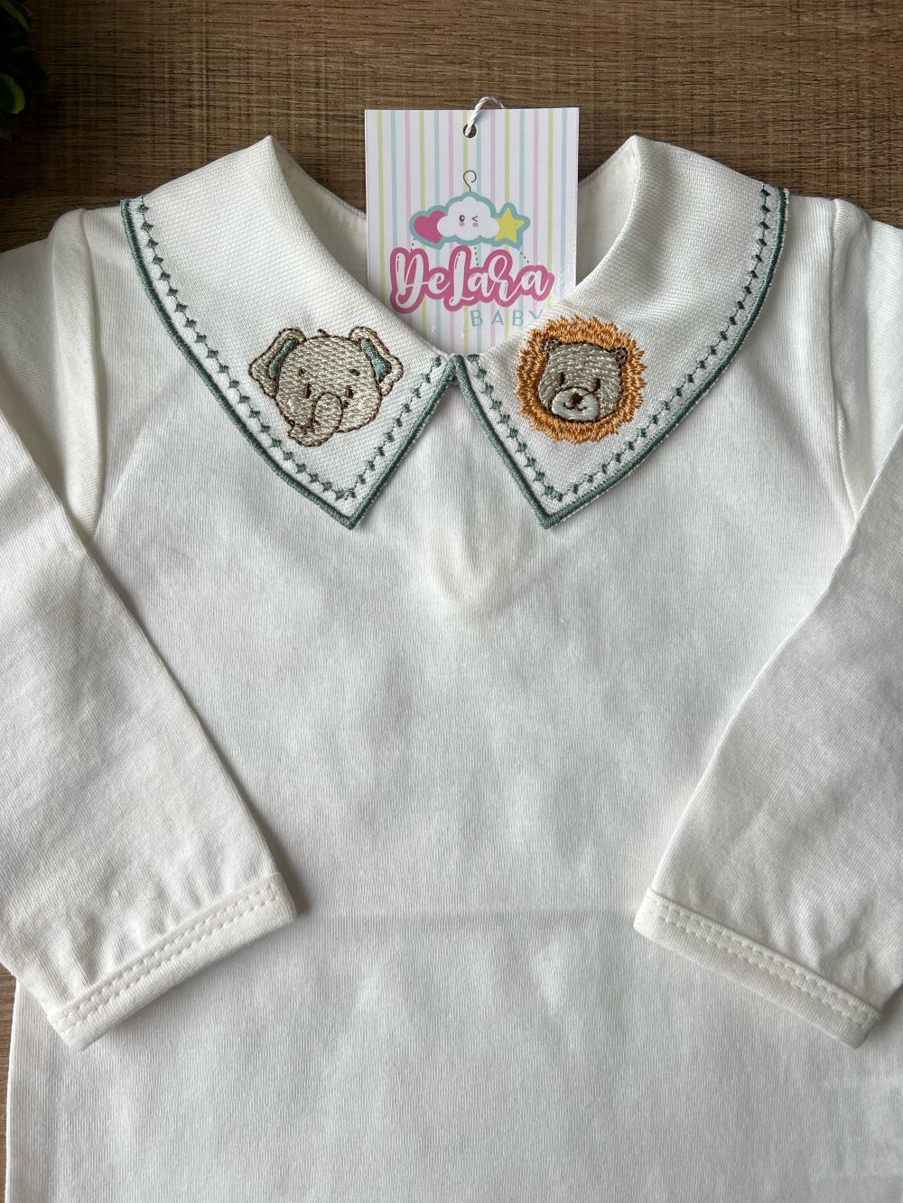 BODY OFFWHITE BORDADO SAFARI VERDE