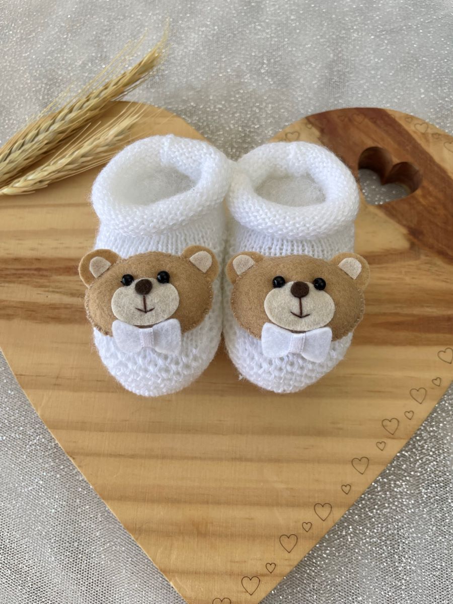SAPATINHO URSO GRAVATA BRANCO