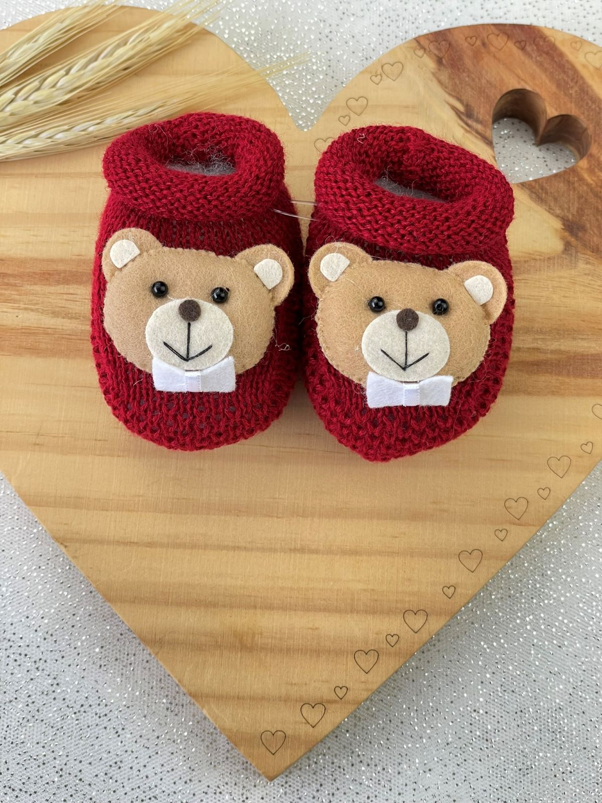 SAPATINHO URSO GRAVATA VERMELHO
