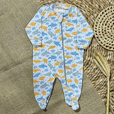 Macacão Ziper Suedine Estampado Masculino