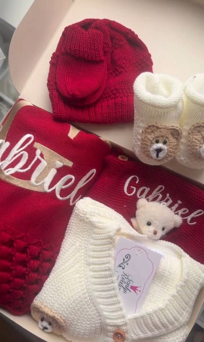 Kit Maternidade Personalizado Completo Gabriel red ursinhos | Personalize Com o Nome do seu Príncipe