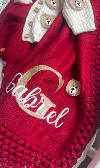 Kit Maternidade Personalizado Completo Gabriel red ursinhos | Personalize Com o Nome do seu Príncipe