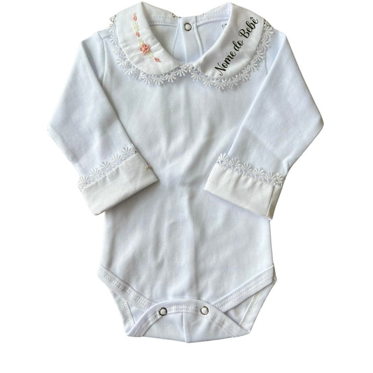 BODY BORDADO ROSE P/ PERSONALIZAR