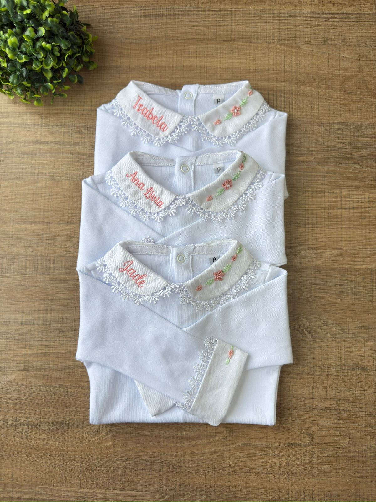 BODY BORDADO ROSE P/ PERSONALIZAR