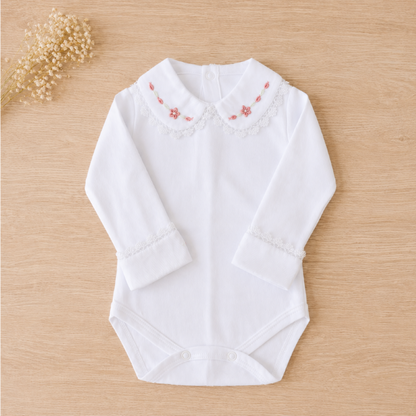 BODY BRANCO BORDADO ROSE