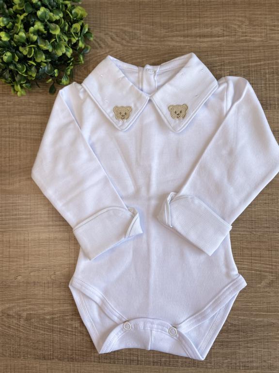 BODY BRANCO BORDADO URSO BRANCO