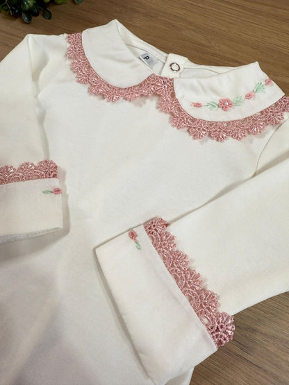 BODY OFF BORDADO ROSE P/ PERSONALIZAR