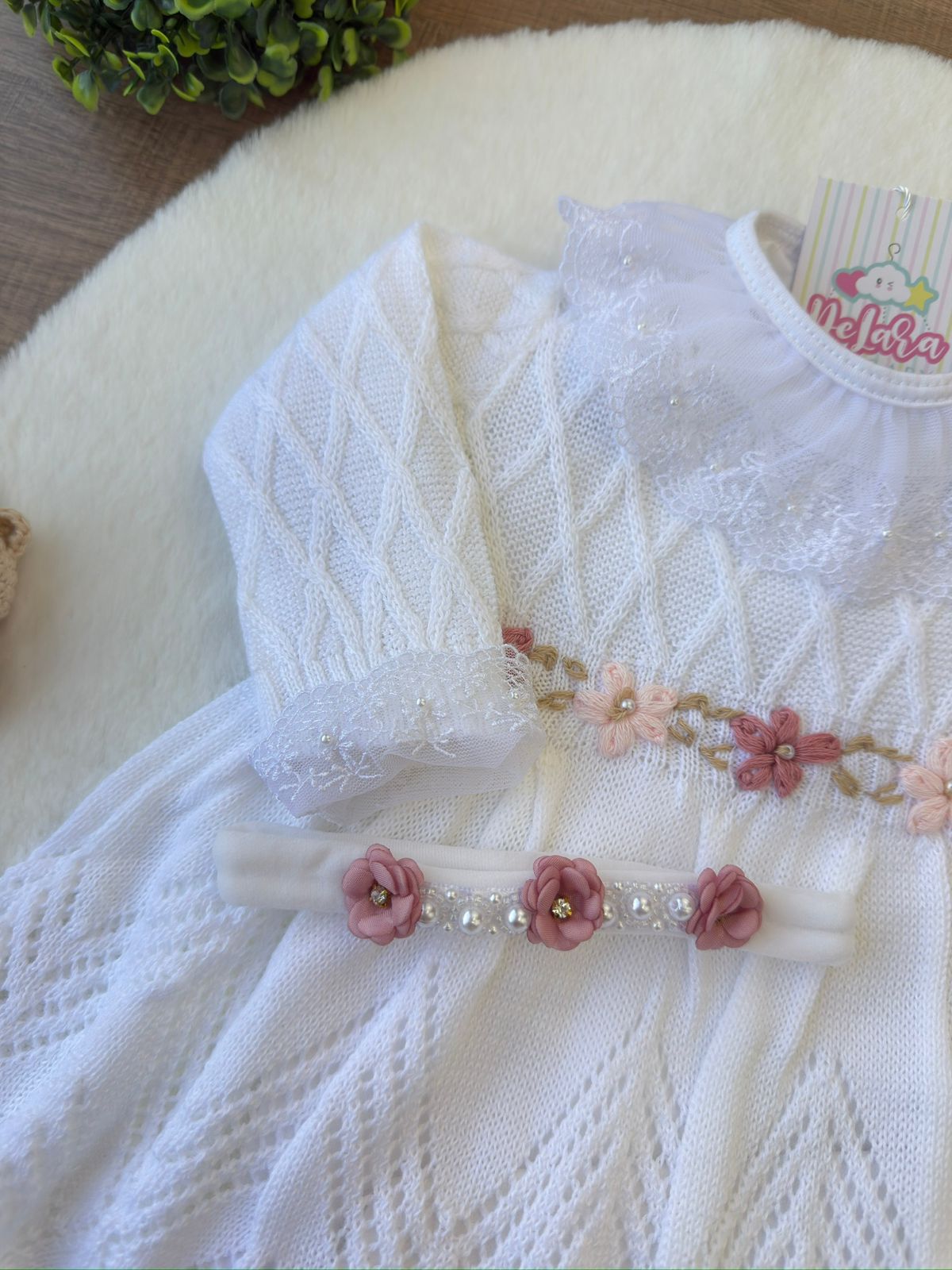 KIT SAIDA DE MATERNIDADE AURORA BRANCA 6 PEÇAS PERSONALIZADO