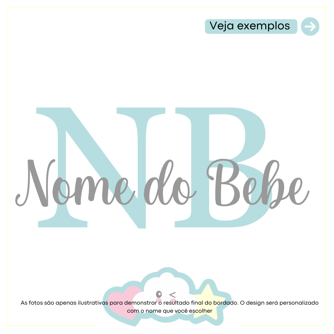 KIT SAIDA DE MATERNIDADE AURORA BRANCA 6 PEÇAS PERSONALIZADO