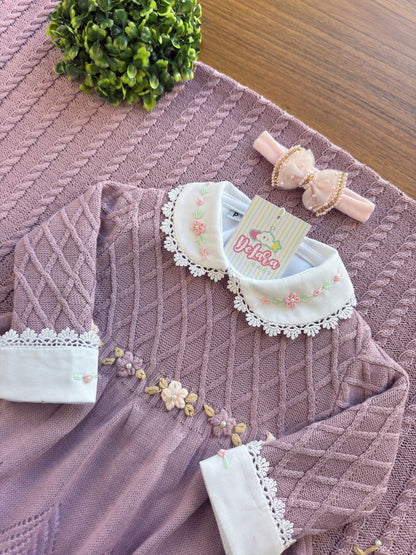 KIT SAIDA DE MATERNIDADE AURORA LILAS 6 PEÇAS
