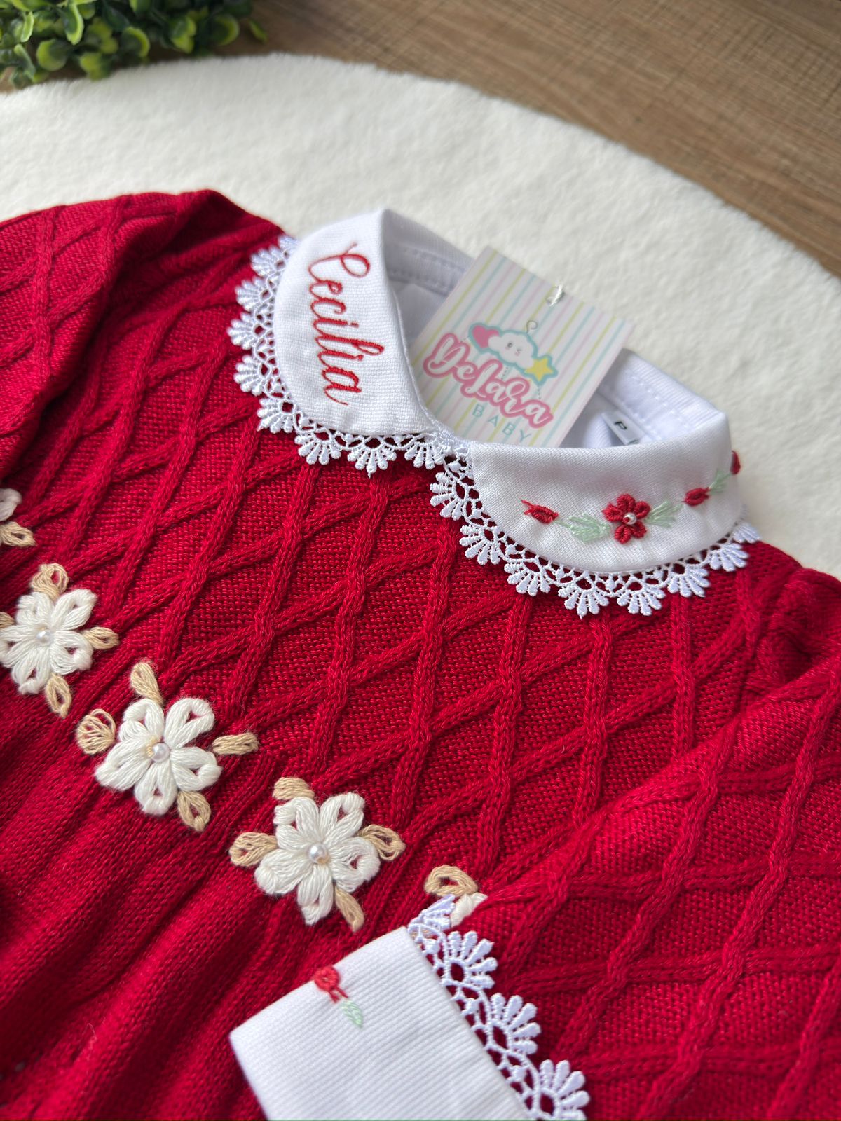KIT SAIDA DE MATERNIDADE AURORA VERMELHA 6 PEÇAS PERSONALIZADO