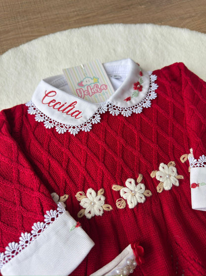 KIT SAIDA DE MATERNIDADE AURORA VERMELHA 6 PEÇAS PERSONALIZADO