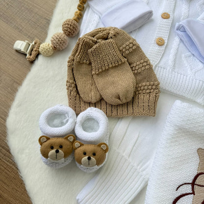 KIT SAIDA DE MATERNIDADE GAEL BRANCA 7 PEÇAS PERSONALIZADO