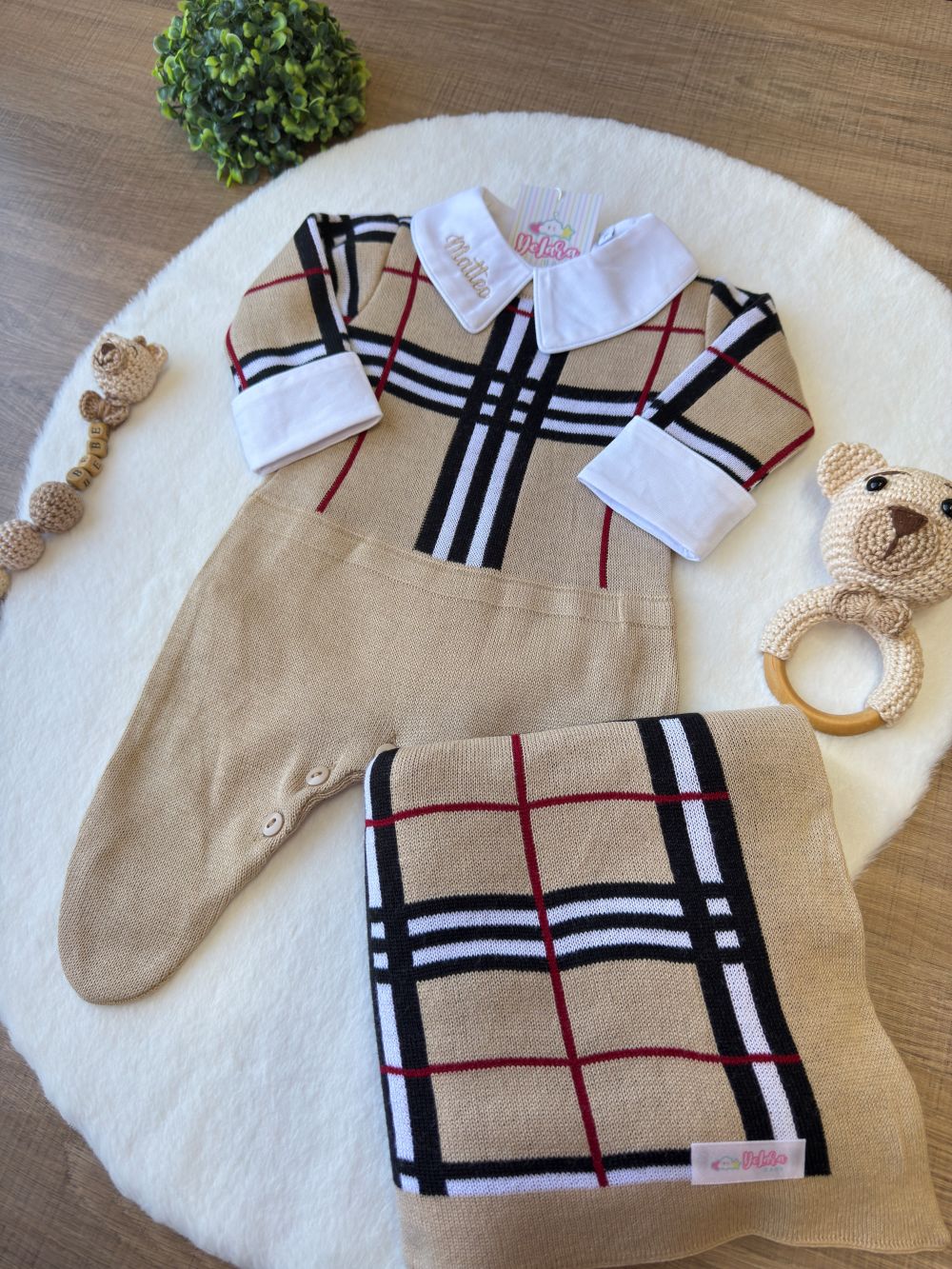 KIT SAIDA DE MATERNIDADE LÉO 3 PEÇAS PERSONALIZADO