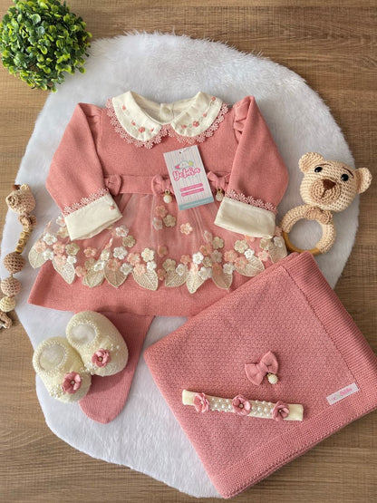 KIT SAIDA MATERNIDADE NICOLLE ROSE 6 PEÇAS (RENDA FLORAL)