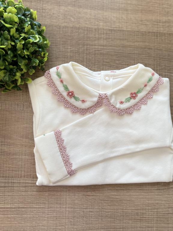 KIT SAIDA MATERNIDADE NICOLLE ROSE 6 PEÇAS (RENDA FLORAL)