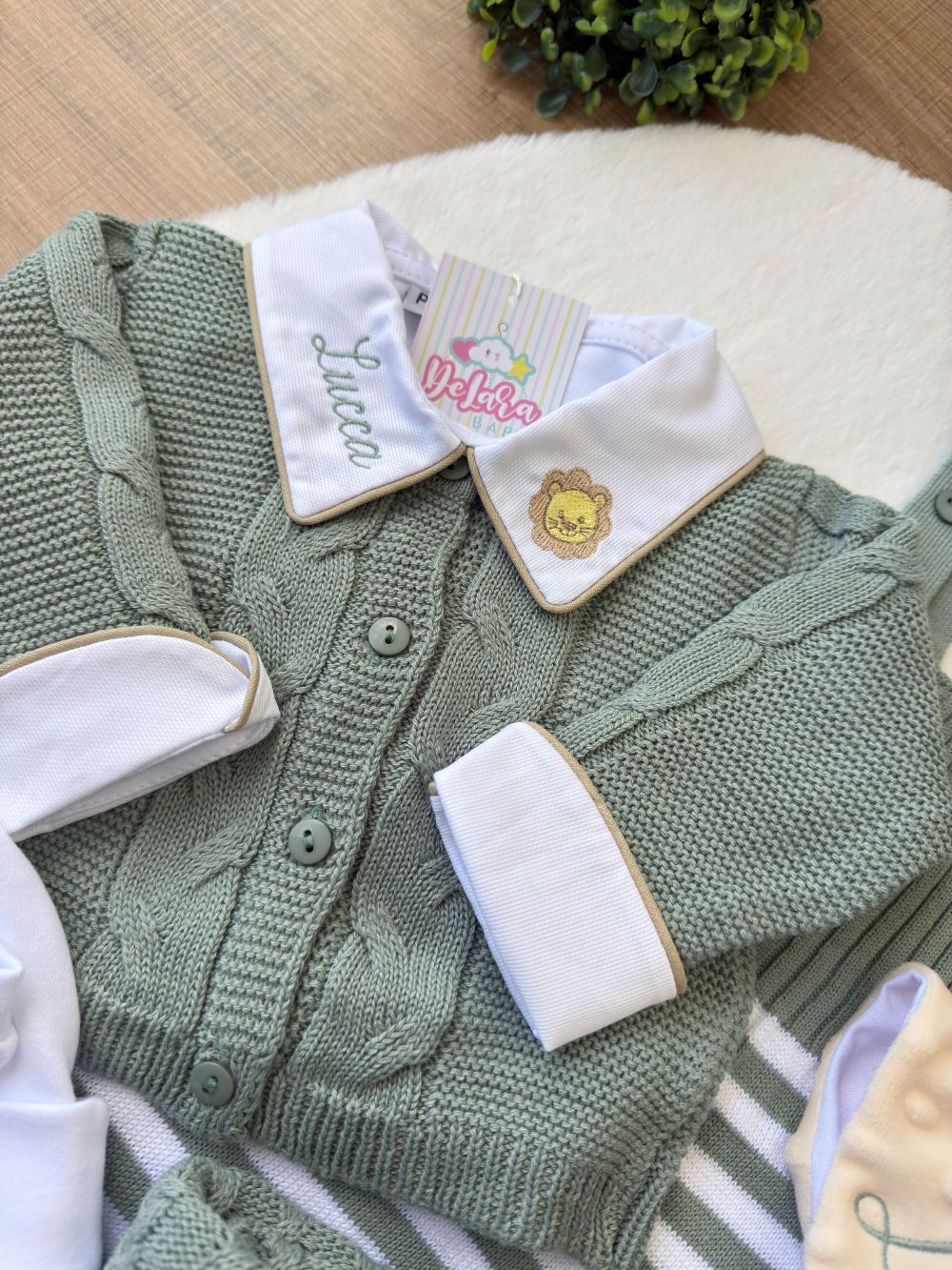 KIT SAIDA DE MATERNIDADE VICENTE 8 PEÇAS PERSONALIZADO