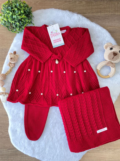 KIT SAIDA MATERNIDADE ANA VERMELHA 6 PEÇAS