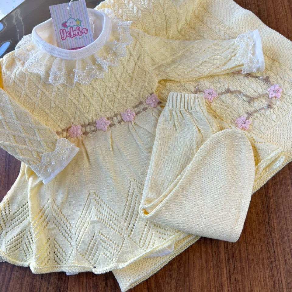 KIT SAIDA MATERNIDADE AURORA AMARELA 6 PEÇAS