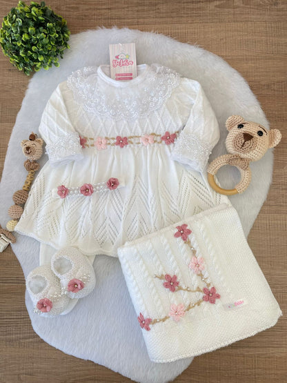 KIT SAIDA MATERNIDADE AURORA BRANCA 6 PEÇAS