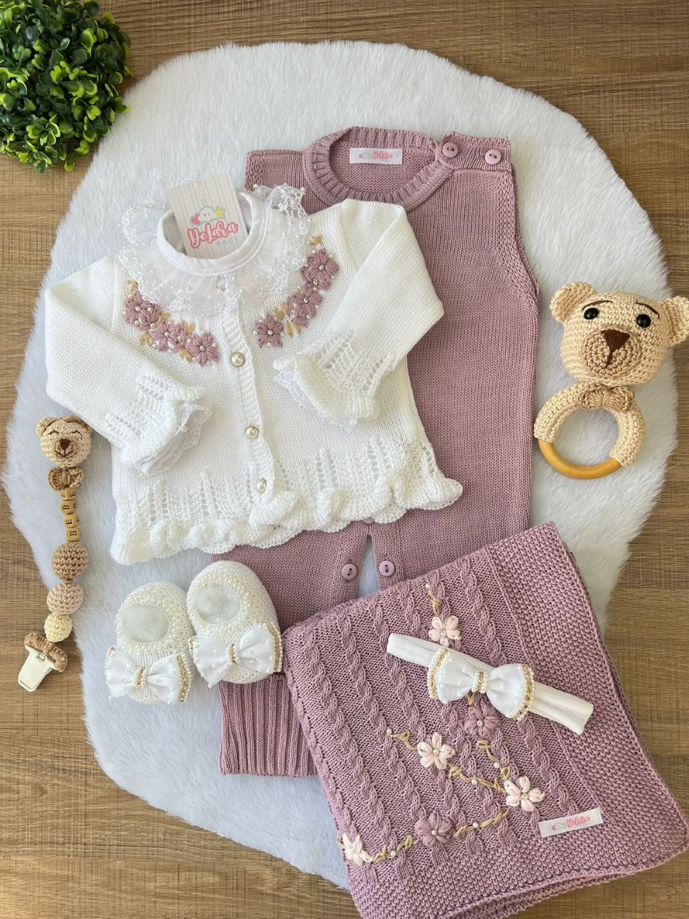 KIT SAIDA MATERNIDADE HELENA LILÁS (6 PEÇAS)