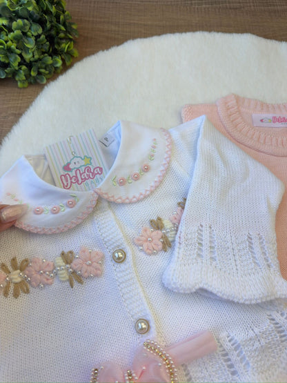 KIT SAIDA MATERNIDADE HELENA ROSA CLARO 6 PEÇAS PERSONALIZADO