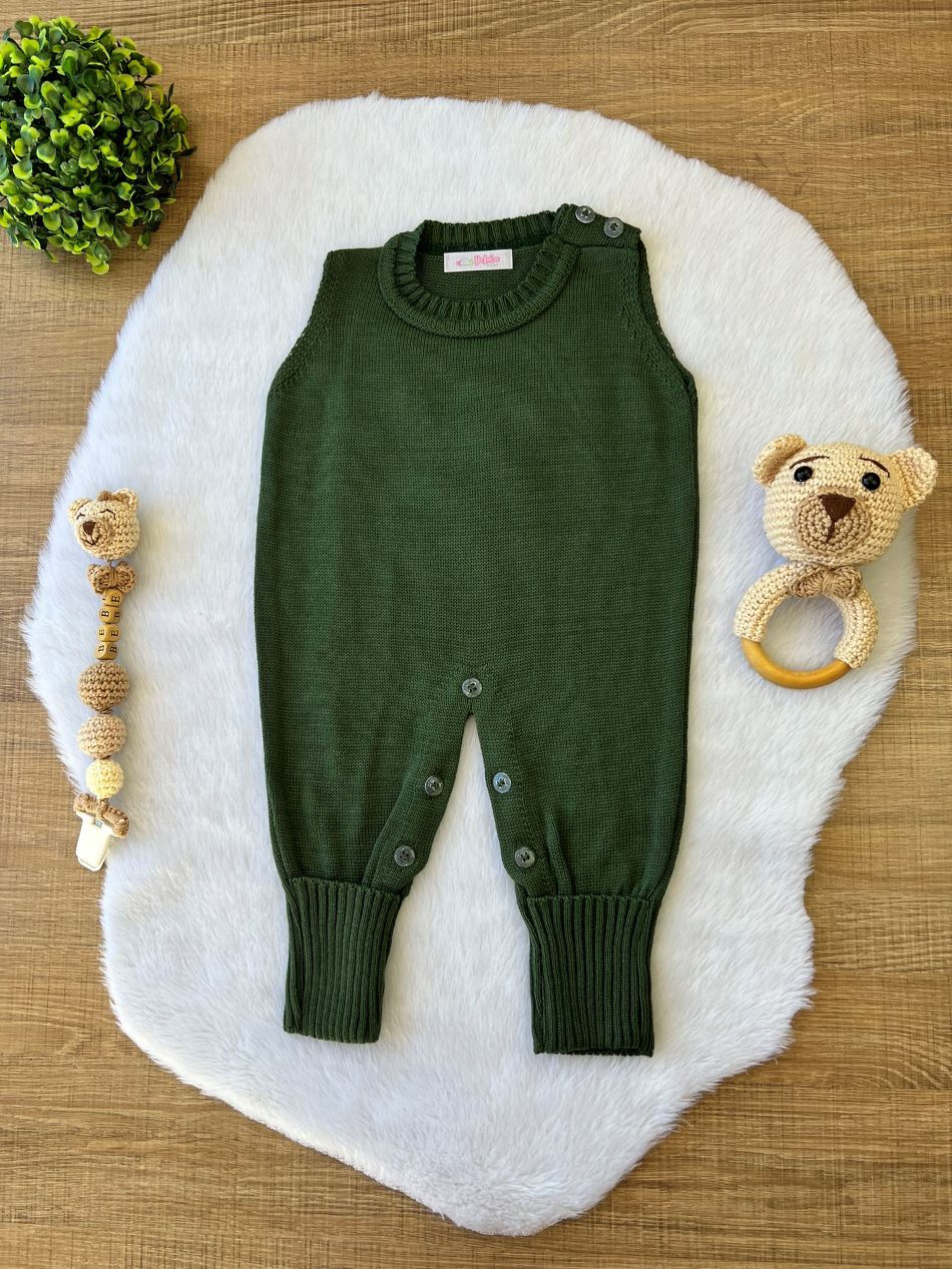 KIT SAIDA MATERNIDADE ISAQUE VERDE MILITAR 5 PEÇAS