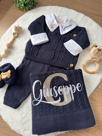 KIT SAIDA MATERNIDADE LEVI AZUL URSO 5 PEÇAS