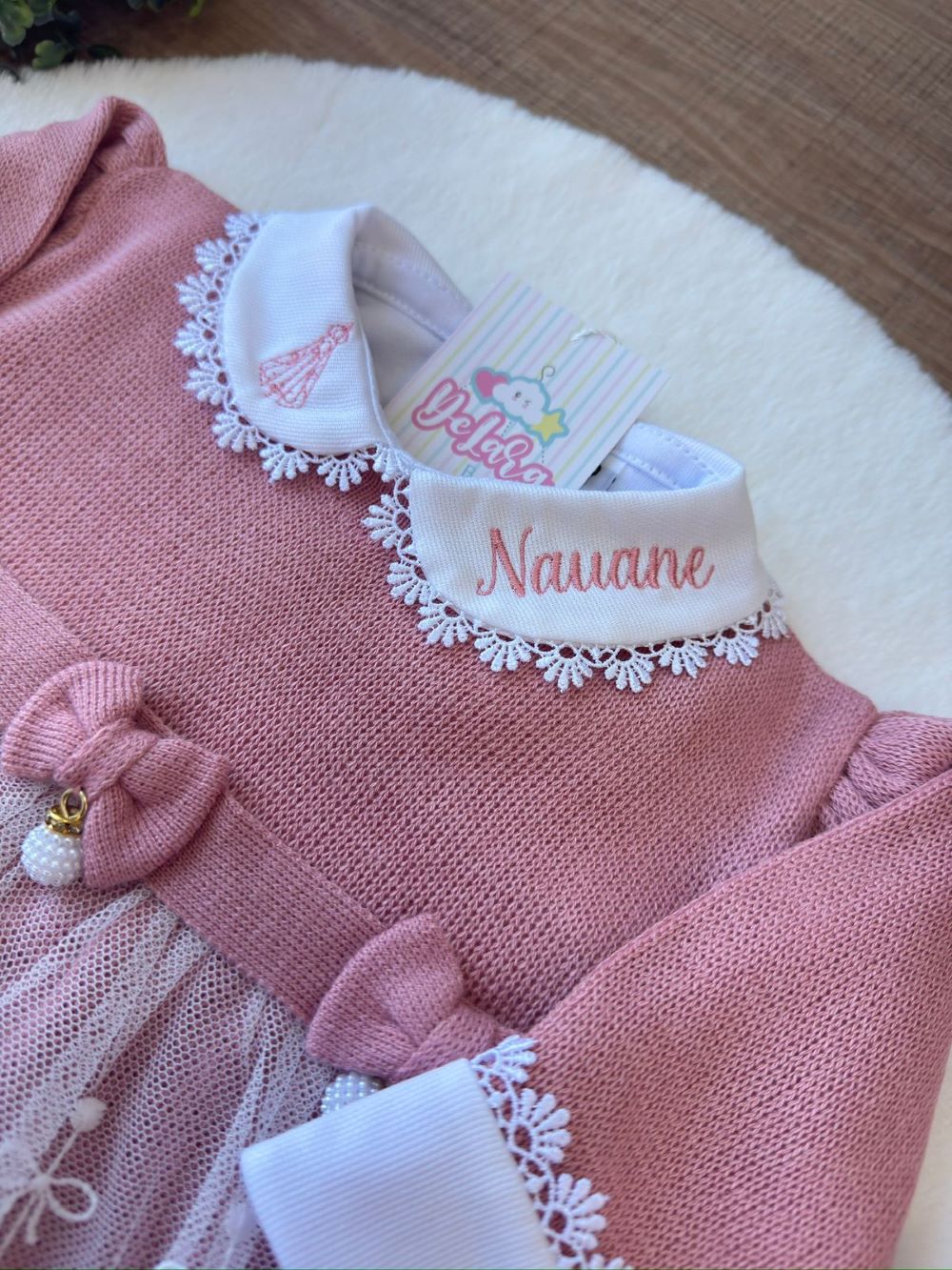 KIT SAIDA MATERNIDADE NICOLLE ROSE 6 PEÇAS (RENDA CORAÇÃO)