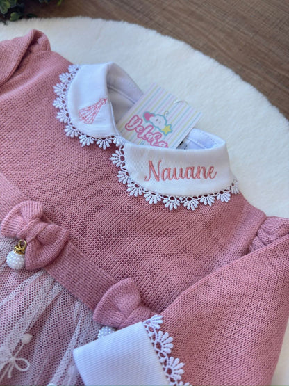 KIT SAIDA MATERNIDADE NICOLLE ROSE 6 PEÇAS (RENDA CORAÇÃO)