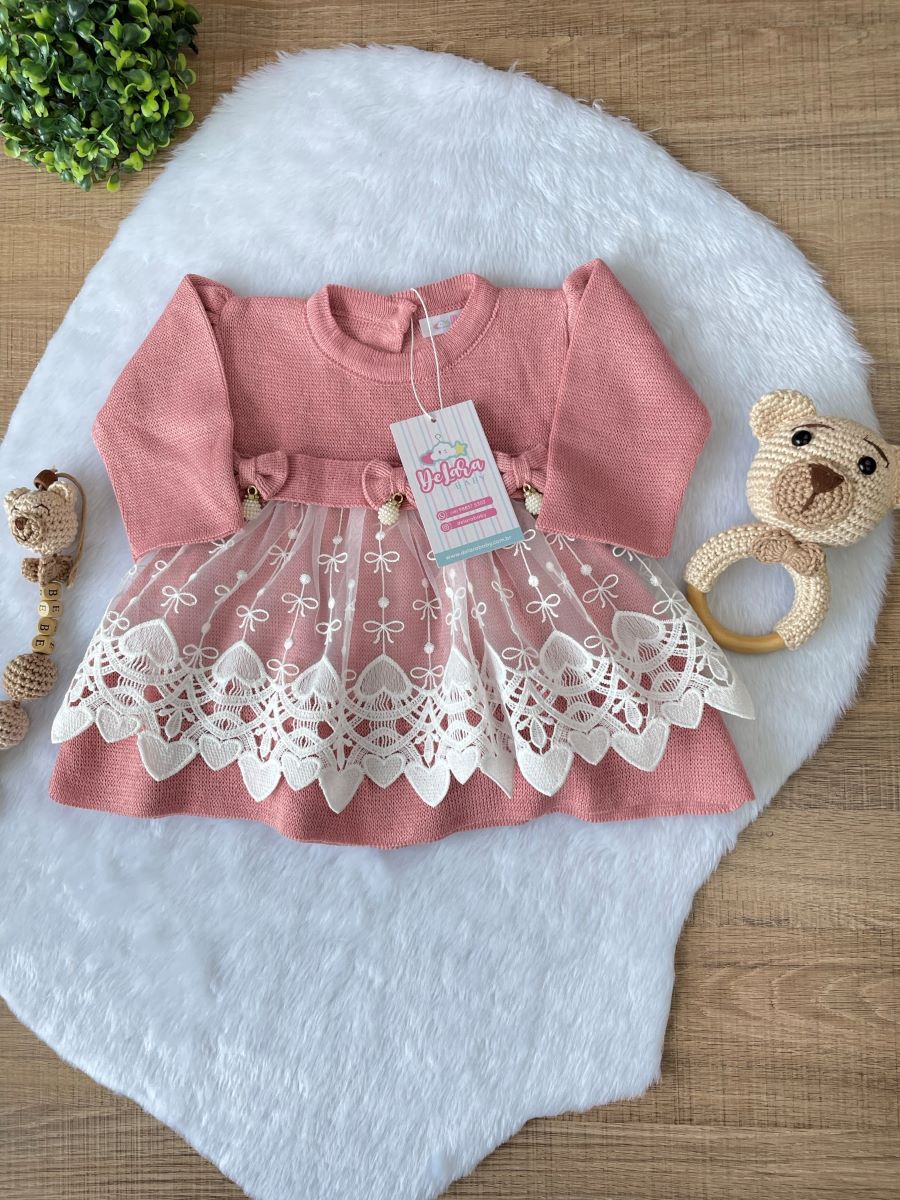 KIT SAIDA MATERNIDADE NICOLLE ROSE 6 PEÇAS (RENDA CORAÇÃO)