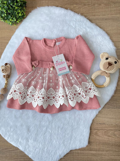 KIT SAIDA MATERNIDADE NICOLLE ROSE 6 PEÇAS (RENDA CORAÇÃO)