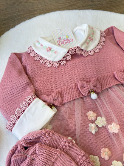KIT SAIDA MATERNIDADE NICOLLE ROSE 8 PEÇAS (RENDA FLORAL)