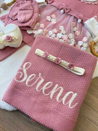 KIT SAIDA MATERNIDADE NICOLLE ROSE 8 PEÇAS (RENDA FLORAL)