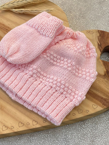 KIT TOUCA E LUVA ROSA CLARO