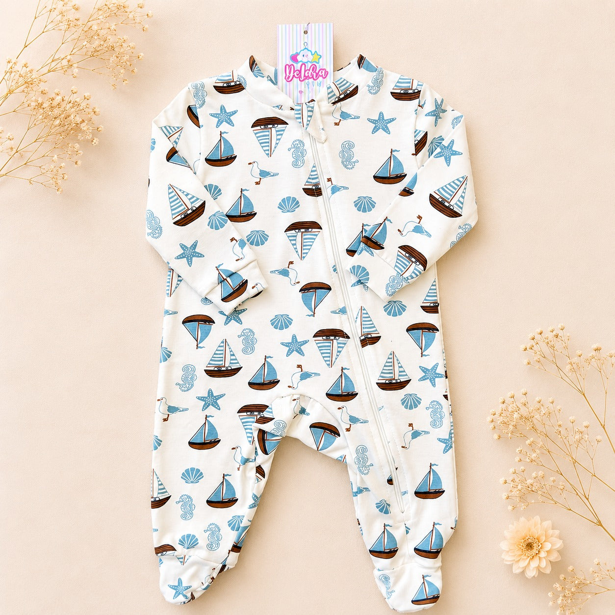 MACACÃO BEBÊ COM ZÍPER E PÉ FECHADO - ESTAMPAS EXCLUSIVAS