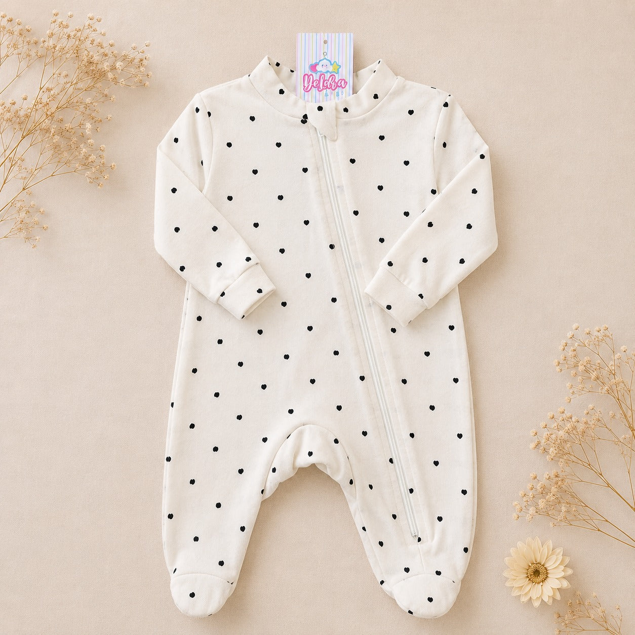 MACACÃO BEBÊ COM ZÍPER E PÉ FECHADO - ESTAMPAS EXCLUSIVAS