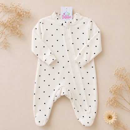 MACACÃO BEBÊ COM ZÍPER E PÉ FECHADO - ESTAMPAS EXCLUSIVAS