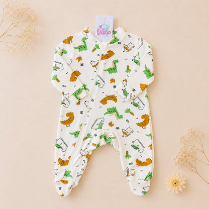 MACACÃO BEBÊ COM ZÍPER E PÉ FECHADO - ESTAMPAS EXCLUSIVAS