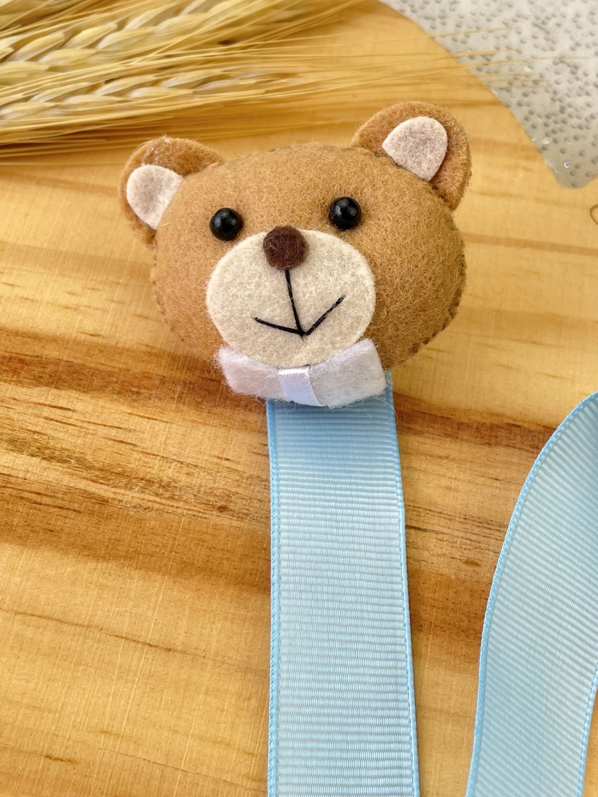 PRENDEDOR DE CHUPETA URSO AZUL BEBÊ