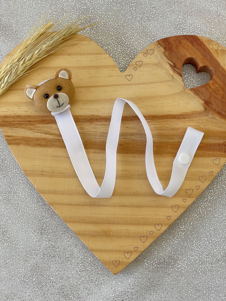 PRENDEDOR DE CHUPETA URSO BRANCO