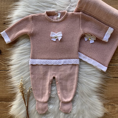Saída Maternidade Colmeia com Cristais Swarovski Rosé