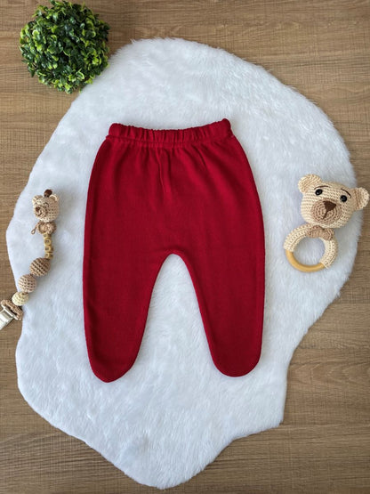 SAIDA MATERNIDADE LUXO VERMELHO NICOLLE 3 PEÇAS (RENDA FLORAL)