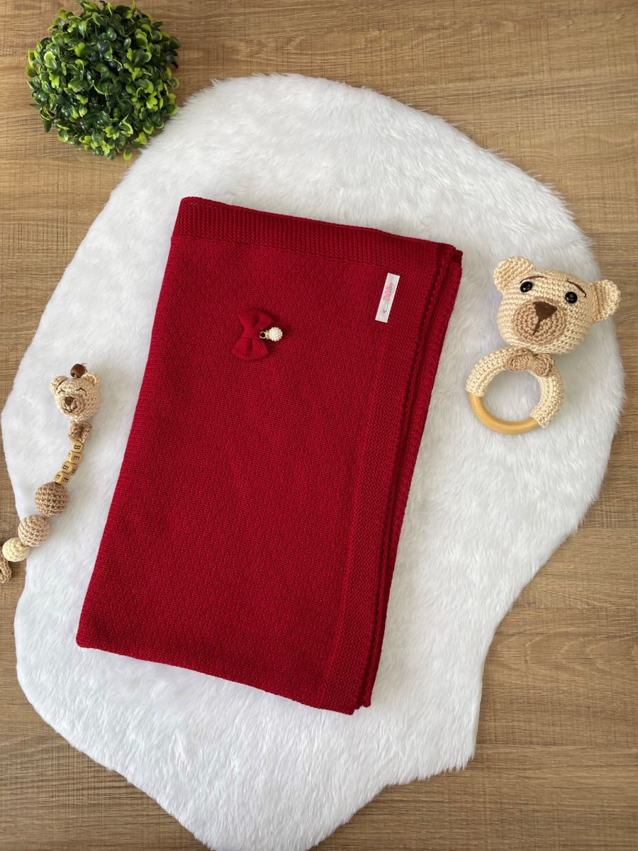 SAIDA MATERNIDADE LUXO VERMELHO NICOLLE 3 PEÇAS (RENDA FLORAL)