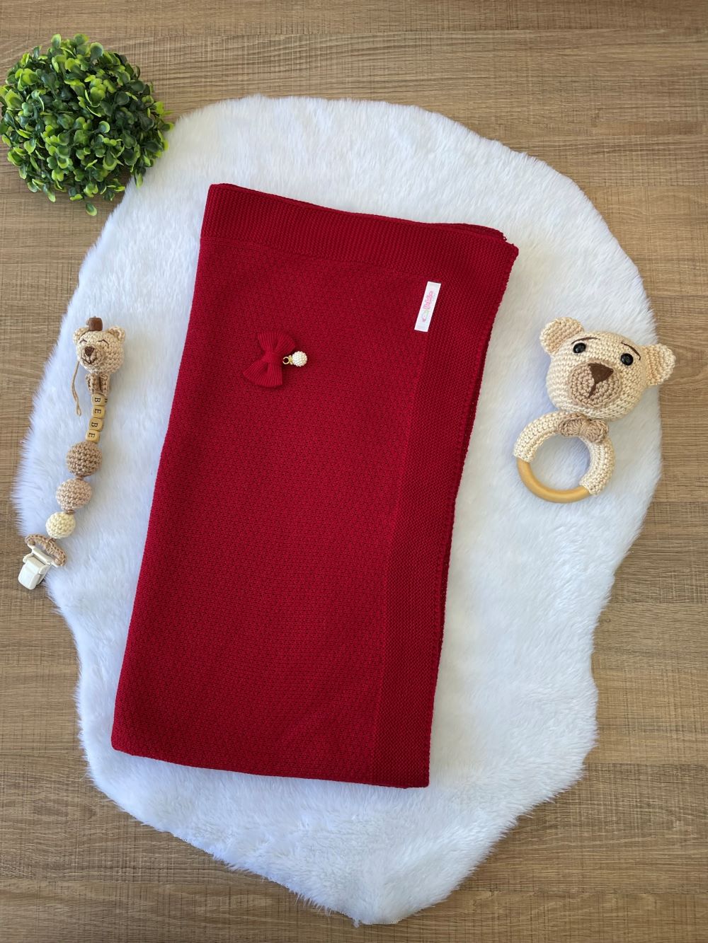 SAIDA MATERNIDADE LUXO VERMELHO NICOLLE 3 PEÇAS (RENDA CORAÇÃO)