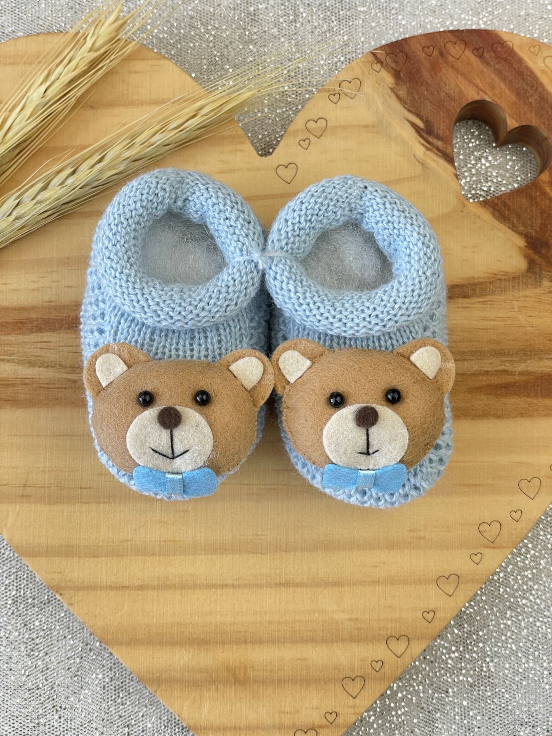 SAPATINHO URSO GRAVATA AZUL BEBÊ
