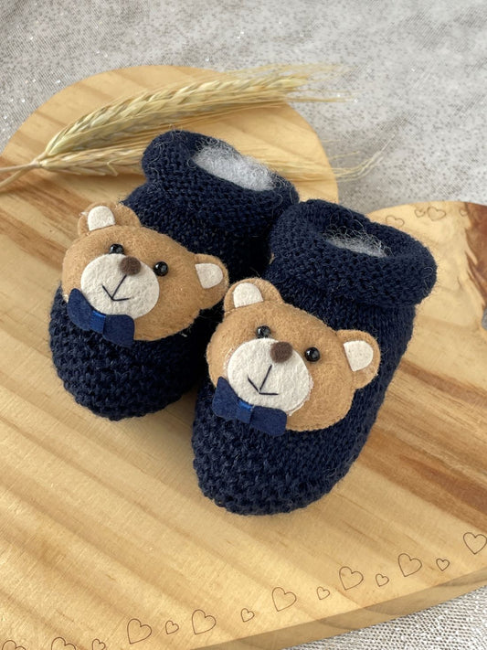 SAPATINHO URSO GRAVATA AZUL MARINHO