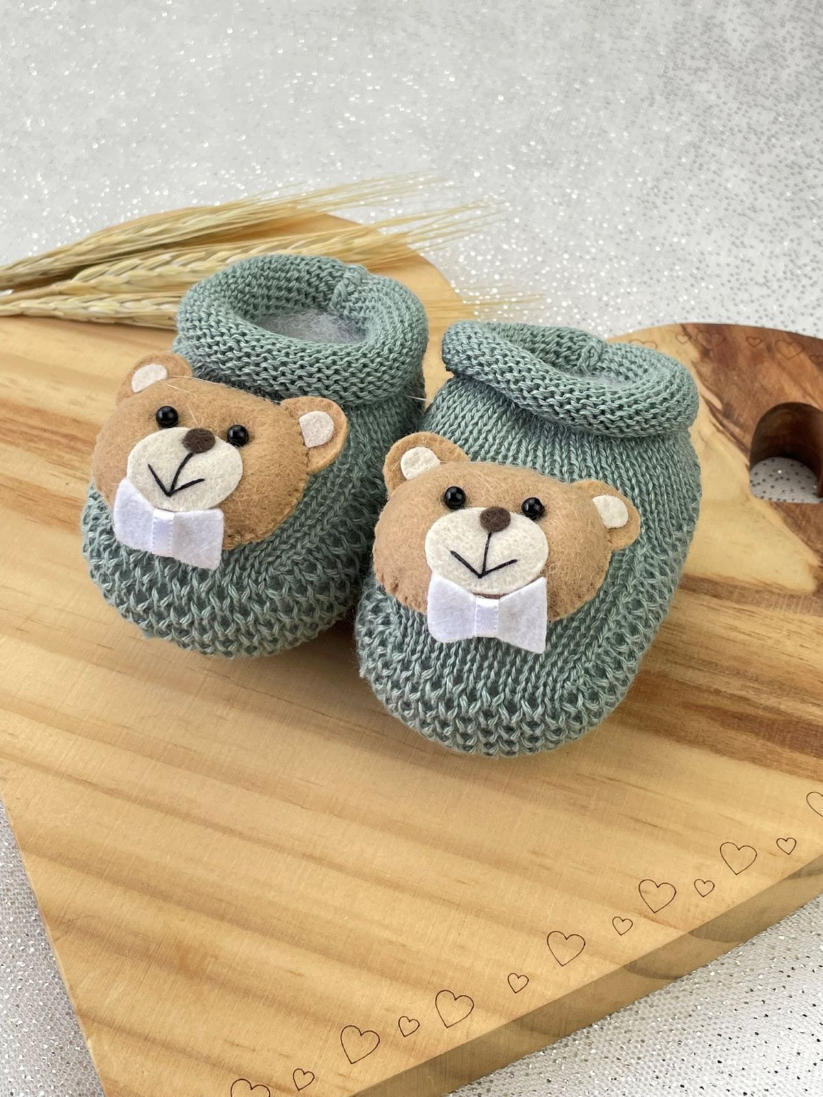 SAPATINHO URSO GRAVATA VERDE MARÉ