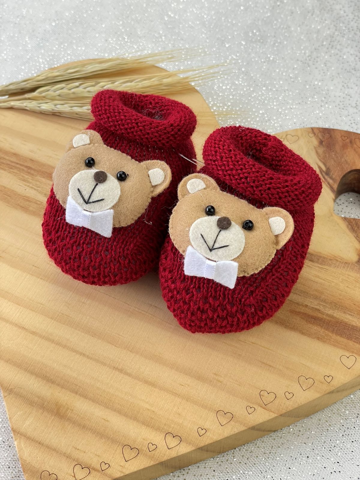 SAPATINHO URSO GRAVATA VERMELHO